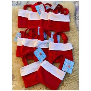 NWT Christmas Mrs. Claus Plush Tote Bags-set of 10